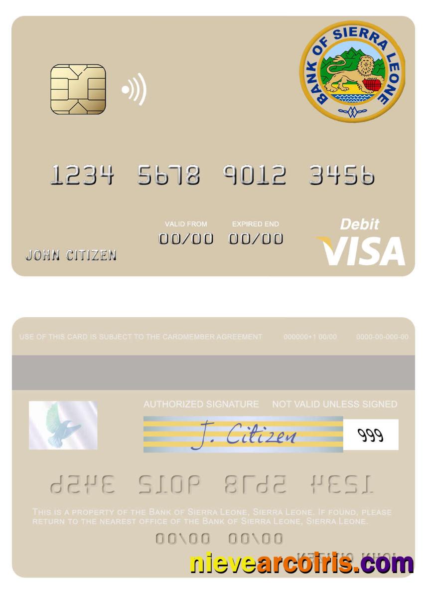 Sierra Leone Bank of Sierra Leone visa debit card